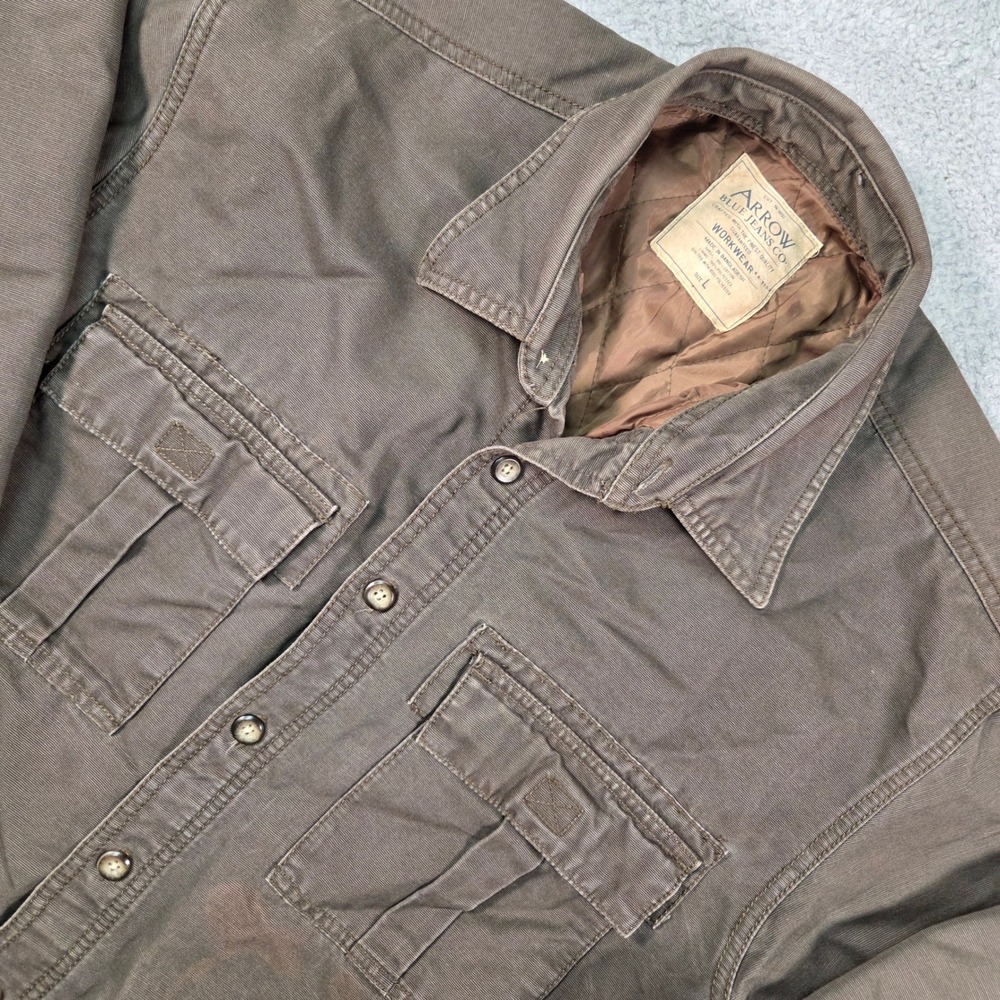 Vintage Chore Coat Mens Large Arrow Workwear Barn Field Jacket Quilt Lined - Picture 1 of 9